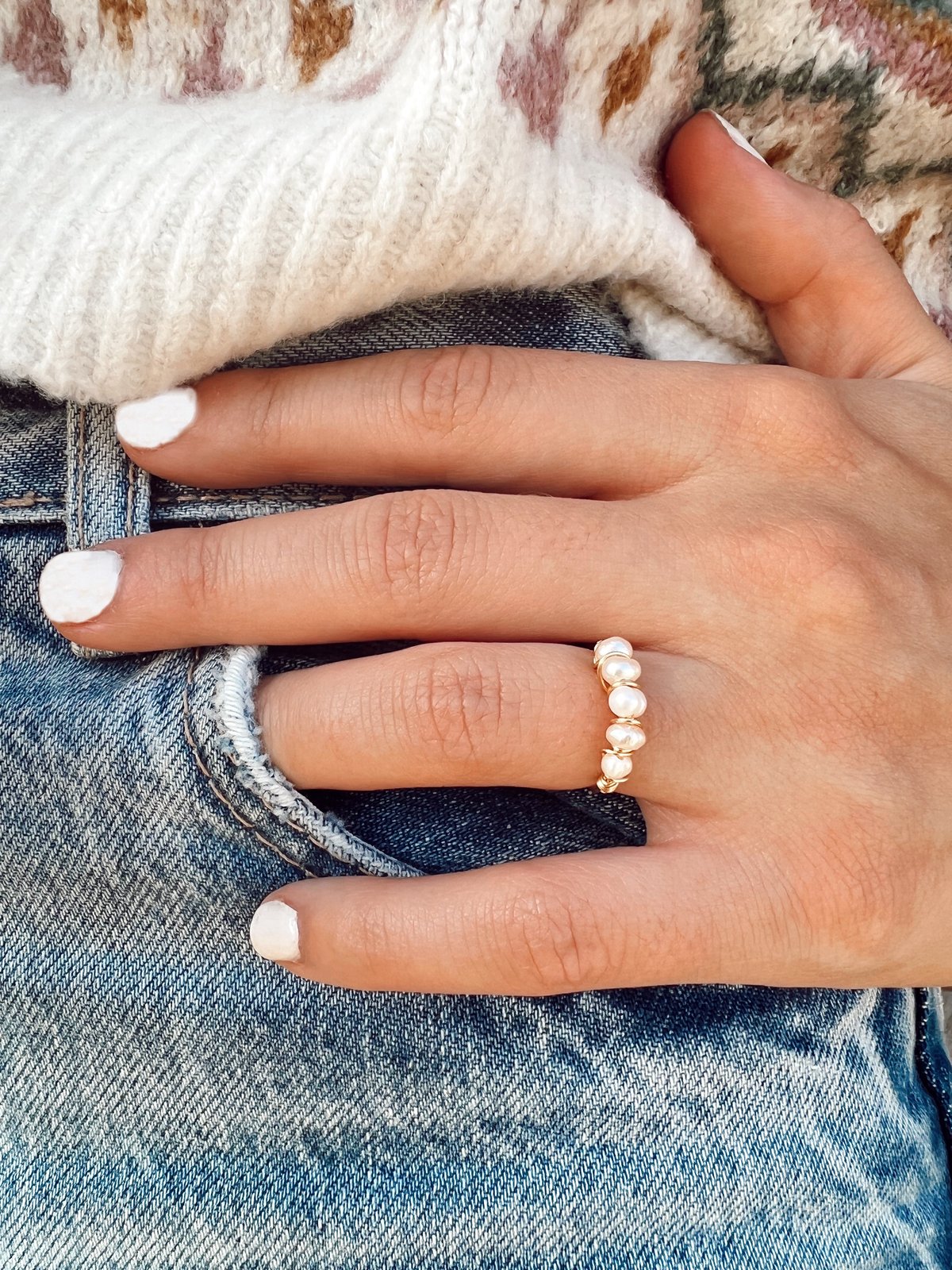 Paparazzi Fine-BLOOMING White Pearl Floral Ring | CarasShop